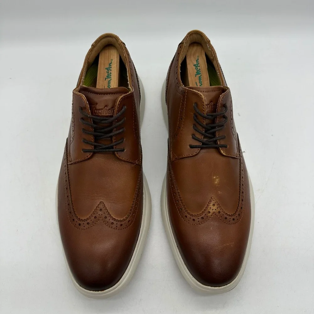 Florsheim 11768-229 Mens 8.5M Cognac‎ Brown Leather Dash Wingtip Oxford Shoes